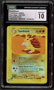 CGC 10 GEMAS COMO NUEVAS Sandslash Skyridge Reverse Holo Pokemon Tarjeta 93/144 PSA - Imagen 1 de 2
