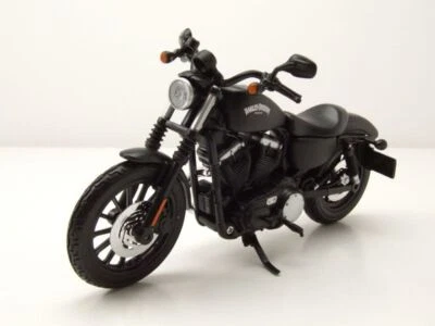 Harley Davidson Sportster Iron 883 2014 Matt Nero Modellino Moto 1:12 Maisto - Immagine 1 di 4