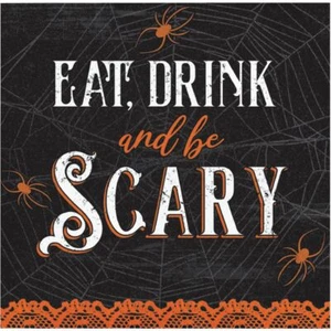Wicked Webs Eat Drink and Be Scary 16 Ct Beverage Napkins - Picture 1 of 1