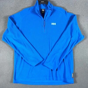 Helly Hansen Polartec Fleece Sweatshirt Mens XL Blue Quarter Zip Pullover - Picture 1 of 9