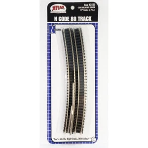 Atlas #2525 17" Radius Curve Track Sections N Scale Code 80 Rails - 6 pack - Picture 1 of 2
