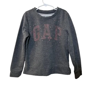 GAP Kids Girls Pullover Crewneck Medium 8 Pink Glitter Stars Embellished Knit - Picture 1 of 5