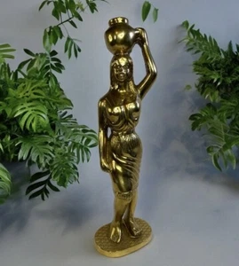Antique Statue Neoclassical Candle Stick Robed Woman Water carrier with Pot - Picture 1 of 17