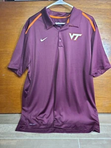 Virginia Tech Hokies Maroon Nike Dri-FIT Polo Größe XL - Bild 1 von 10