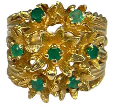 Anillo Esmeralda Oro Amarillo 14K Talla 3.75 4.9 g Foto 1 de 4