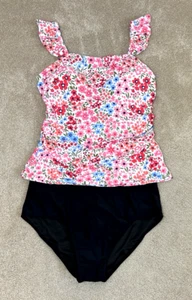 Kate Kasin 2 Piece Tankini Swimsuit High Waist Tummy Control Ruched Size Large - Picture 1 of 9