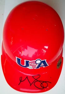 GRADY SIZEMORE Rookie Signed Red Team USA Baseball Mini Helmet Auto Just SP /120 - Picture 1 of 3