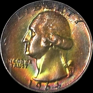 1964 D 25c 🌈NGC MS-67+ SUPERB++, GORGEOUSLY TONED WASHINGTON QUARTER! - Picture 1 of 3