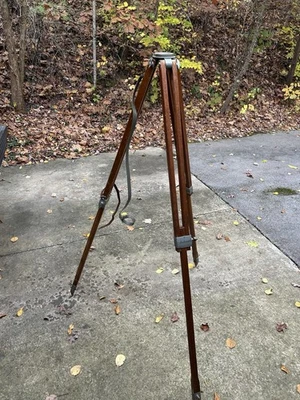 Vintage Antique K&E Style Wood Transit Tripod Nice Looking. Heavy Duty. - Image 1 of 4