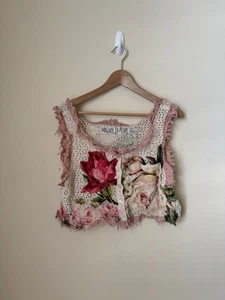 Topper de encaje floral multicolor con ojales de perlas Magnolia Yana talla única - Imagen 1 de 5