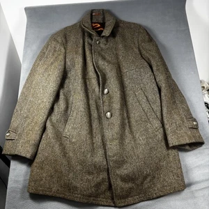 Chaqueta McGregor De Colección Para Hombres 44 Marrón Lana Tweed Coche Abrigo Forrado de Piel Hecha en EE. UU. 60s - Imagen 1 de 18
