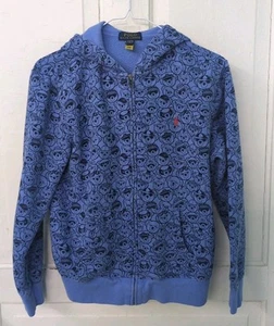 Polo Ralph Lauren Bear Fleece Full Zip Hoodie L (14-16) Blue - Picture 1 of 6