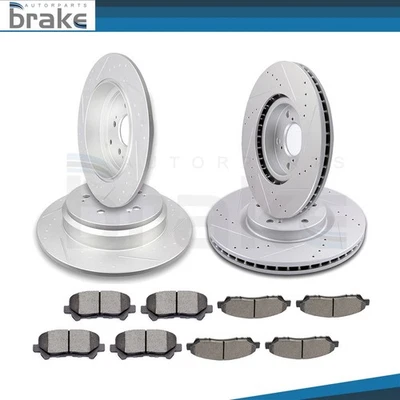 Fits Acura ZDX 2010 - 2013 Slot Front & Rear Brake Discs Rotors + Ceramic pads Foto 1 de 4