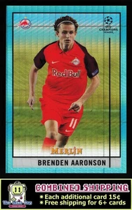 2020-21 Merlin Chrome UEFA Champions League Aqua Prism #76 Brenden Aaronson - Picture 1 of 2