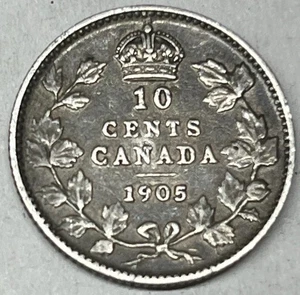 1905 Canada 10 Cents Silver Dime.  Original Beauty.  Free Shipping !! - Picture 1 of 4