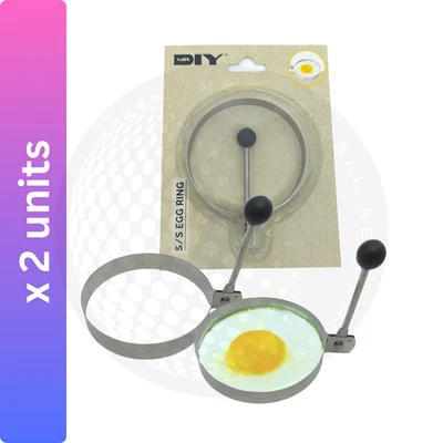 2 x Non-Stick Egg Shaper & Pancake Mold Ring Set – Breakfast Cooking Tool - Imagem 1 de 4