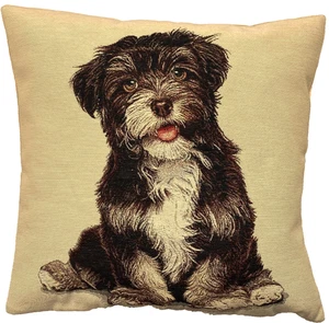 BOUVIER DOG, HAND FINISHED  17" 44CM TAPESTRY CUSHION PILLOW COVER WITH ZIP - Picture 1 of 6