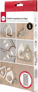 Rayher Silikon Gießform Vogelhäuser Vögel, 5 Motive, 26.3x14.5x1.2 cm, 60 ml - Bild 1 von 12