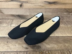 ⚡️ Vivaia Margot 2.0 Square Toe Black Flat Shoes Euro Size 41 US Size 9.5 NEW ⚡️ - Picture 1 of 6
