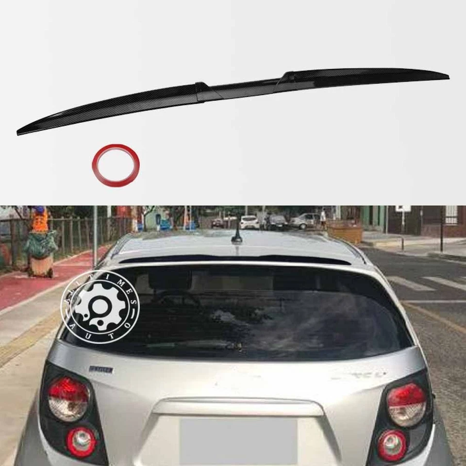 Rear Trunk Spoiler Wing Tail Lip Carbon Fiber Look For Chevrolet	Sonic Hatchback Foto 1 de 4