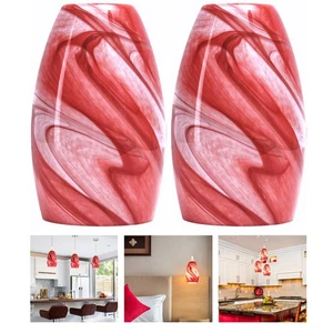 2-Pack Burgundy White Swirl Glass Pendant Lights Kitchen Island - Hand-Blown ... - Bild 1 von 9