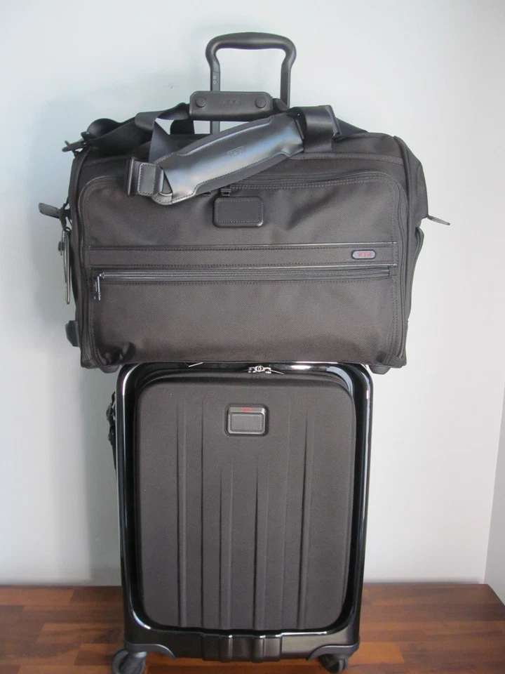 TUMI V4 Executive International Black Medium Trip Carry On & Framed Duffle, NWT - Image 1 of 4
