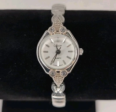 Collezio Women’s Quartz Watch Silver Tone Stretch Band w/ Rhinestones Works  - Image 1 of 4