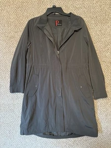 Prelin Women's Pre-Owned Trench Coat Black Size Large - Picture 1 of 6