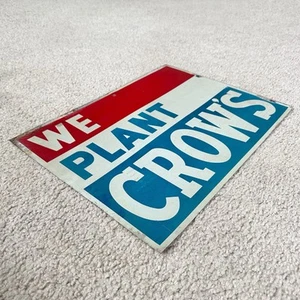 Vintage 1960s Crow’s Hybrid Seed Corn Tin Metal Sign 16 x 12 - Rare!! - Picture 1 of 12