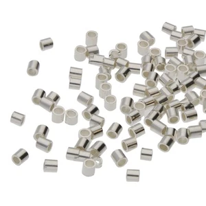 100pcs 2MM Silver Plate Jewelry Tube Crimp Beads for Jewelry Making - Picture 1 of 6