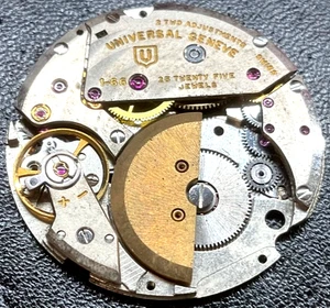 Vintage Universal Geneve Golden Shadow 1-66 25J Microrotor Watch Movement Parts - Picture 1 of 3