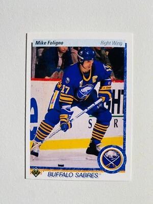 1990 UPPER DECK #378 MIKE FOLIGNO NM-MT NHL HOCKEY CARD - Image 1 of 2