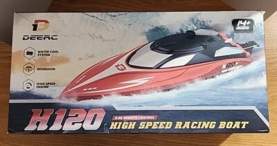 DEERC H120 Racing Boat High Speed 2.4G Remote Control w/ LCD Screen Ages 14+ - Image 1 of 4