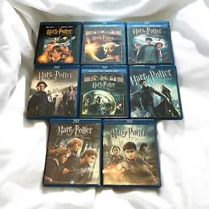 Complete Harry Potter Movie Set 8 Blue Blu Ray 1 2 3 4 5 6 7 8 Chamber Hallows - Picture 1 of 17