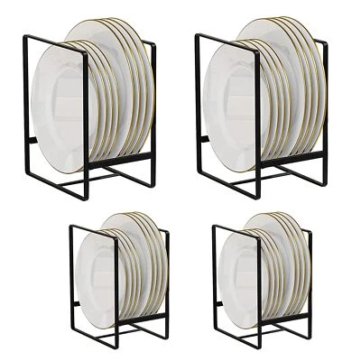 TUAKIMCE 4 Pack Plate Storage Rack, Plate Holders Organizers, Vertical Plate Dis - Image 1 of 4