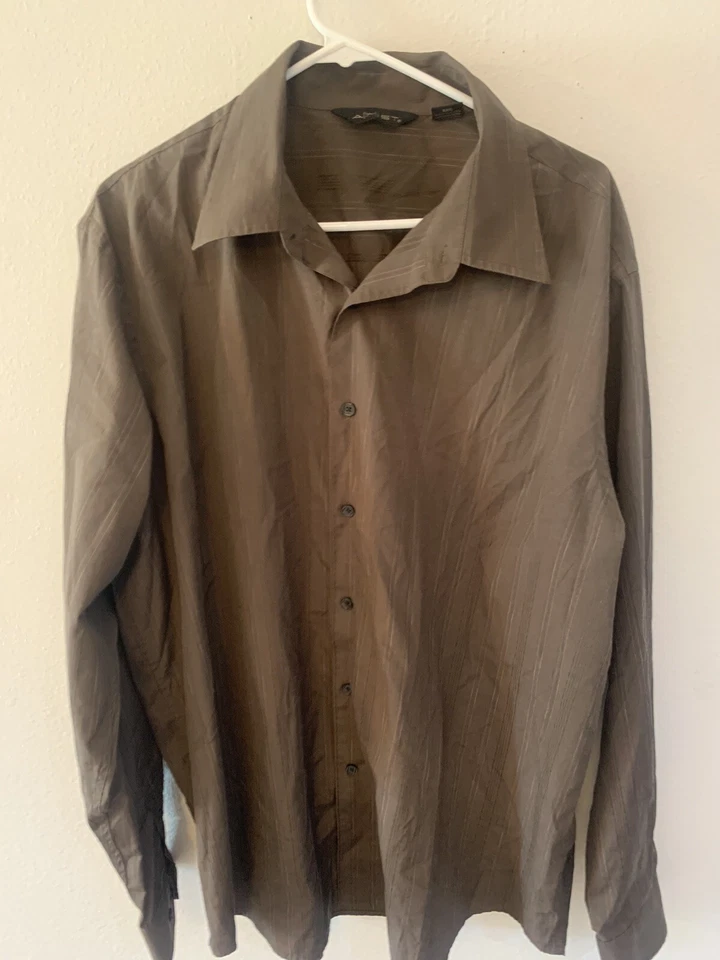 A[X]IST Men's Button-down LONG Sleeve Shirt size XXL,  brown,  - Image 1 of 4