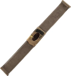 Vintage 19mm Kreisler Men's Wristwatch Band 10k RGP Mesh Milanese w Faux Wood - Picture 1 of 4