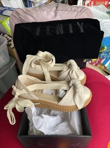 Fenty Puma by Rihanna, BOW CREEPER Sandals, Platform, Pink Tint/Oatmeal Sz US6M - Picture 1 of 4
