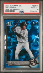 2022 Bowman Sapphire Chrome 1st Prospect #BCP76 Lenyn Sosa White Sox PSA 10 - Foto 1 di 2