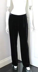 GIORGIO ARMANI black cotton velvet trousers pants vintage couture IT44 UK14 US10 - Picture 1 of 6