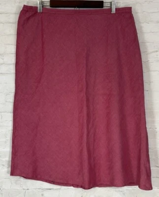 Falda Eileen Fisher L Mujer Hasta la Rodilla Mezcla Lino/Seda Lujo Lápiz Preppy Foto 1 de 4