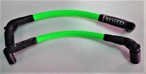 TWISTED 12mm GREEN SPARK PLUG WIRES HARLEY SOFTAIL DYNA SPORTSTER FXR TOURING  - Picture 1 of 3