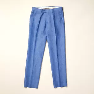 NEW Mens Inserch Summer Dress Pants 100% Linen Premium Modern Fit Blue USA - Picture 1 of 1