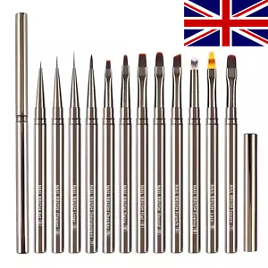 Painting Liner Brush Gel Polish Precision Nail Art Thin Drawing Pen 6/9/12/18mm - Picture 1 of 31