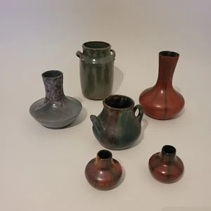 Vases miniatures en grès, 6 pièces, XXème siècle - Bild 1 von 11