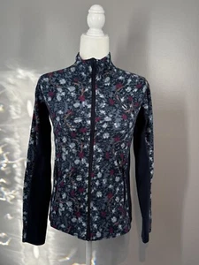 Kari Traa Damen M Dina Fleece Mid Layer Zip Jacke leicht blau geblümt - Bild 1 von 12