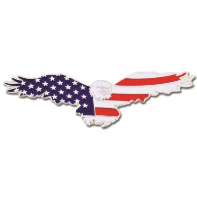 PinMart's American Flag Patriotic Soaring Eagle Enamel Lapel Pin - Image 1 of 3