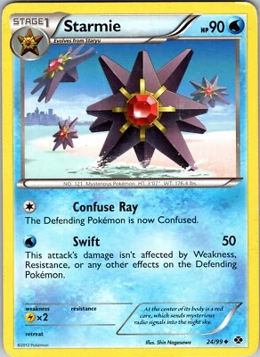 Pokemon TCG Starmie B&W Next Destinies 24/99 Regular Uncommon Card Played LP - Image 1 of 2