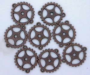 EIGHT GEAR 28mm x 24.5mm COPPER COLORED CONNECTOR FINDINGS cf666 - Picture 1 of 1