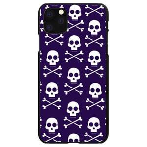 Hard Case Cover for iPhone / Samsung Galaxy Purple White Skulls Pattern - Picture 1 of 38